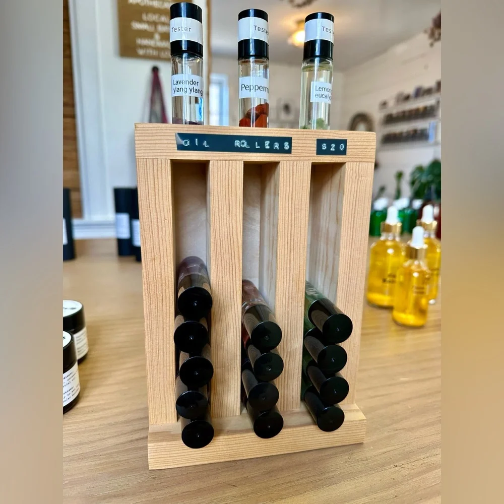 Wooden Essential Oil Roller Bottle Holder